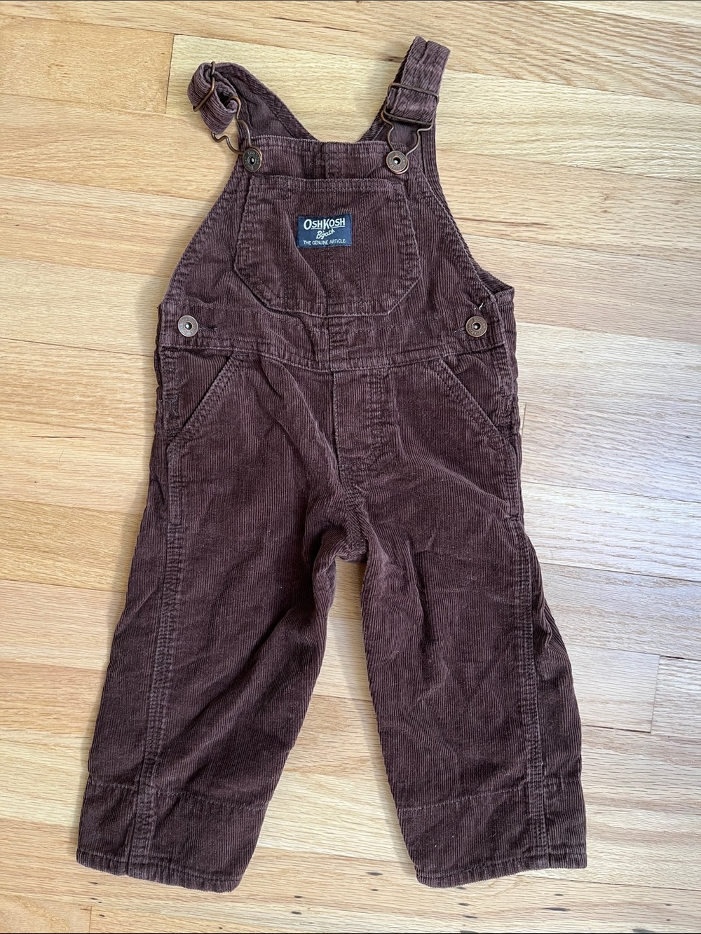 OshKosh toddler unisex 9 months Brown Corduroy Overalls